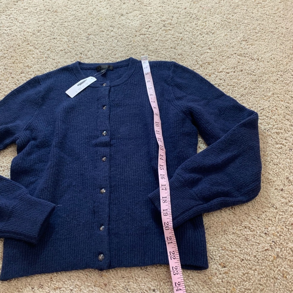 J crew ribbed cardigan jeweled button supersoft - Picture 4 of 6